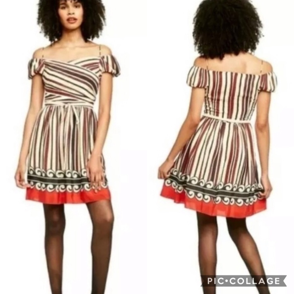 Anna Sui 100% Silk Striped Dress size Small
